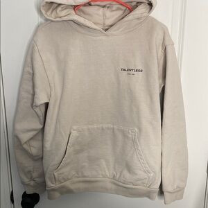 TALENTLESS Cream Heavy Circle Logo Pullover Hoodie Swestshirt